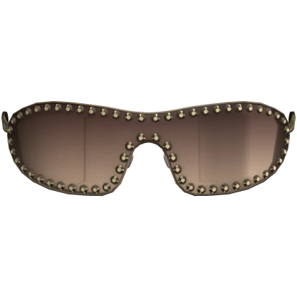 Y2k Rhinestone Mc-Bling Designer Sunglasses Brown