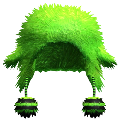 green scene fluffy fur hat