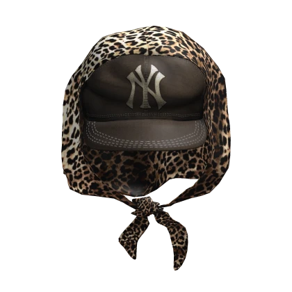 Brown NY Cap w Bandana Headwrap