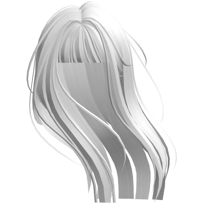 White Wind-Blown Anime Hime Cut Hair