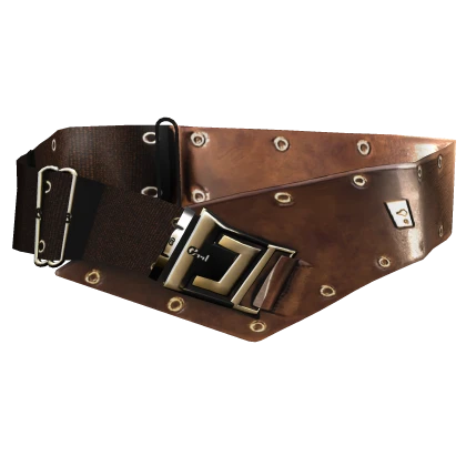 (1.0) High Fashion Brown Designer Leather Belt