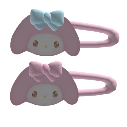♡ pink bunny bow hairclips ♡