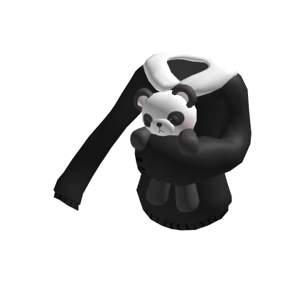 ♡ : kawaii black sweater hugging panda bear