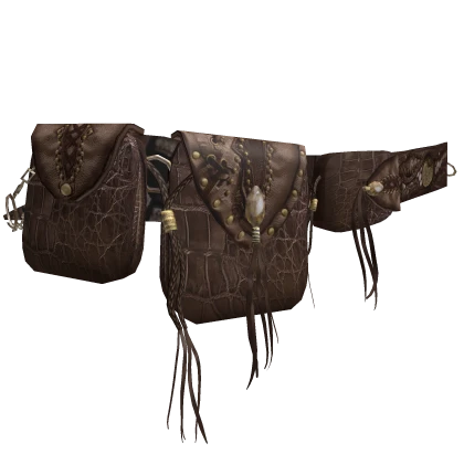 Vkei Archival Brown Leather Belt Bags