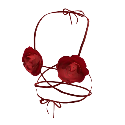 Crop Top Rose Shape Red