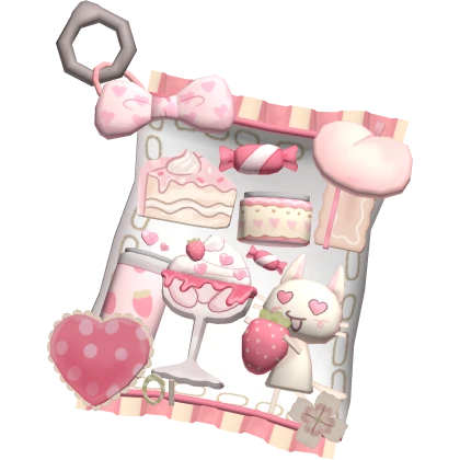 harajuku juminocore strawberry shortcake keychain