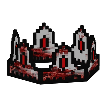 Strawberry Red White Animated Glitch 8-Bit Crown