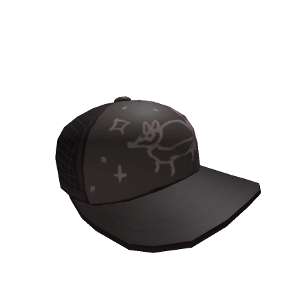 Dark Raccoon Cartoon Trucker Cap