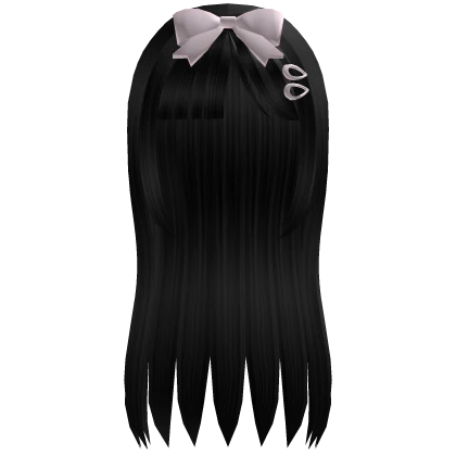 ♡ : pretty doll long hair w hairclips - black