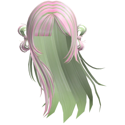 ♡ windy wispy split pink green shoujo anime hair