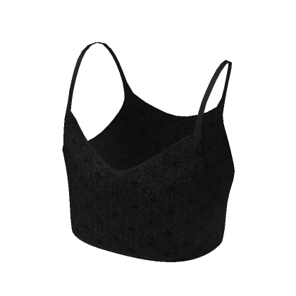 Black Cami Tank Top Crop with Pattern