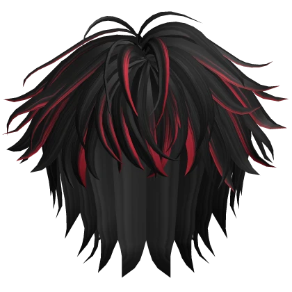 Red&Black - Messy Fluffy Cool Anime Male Hair