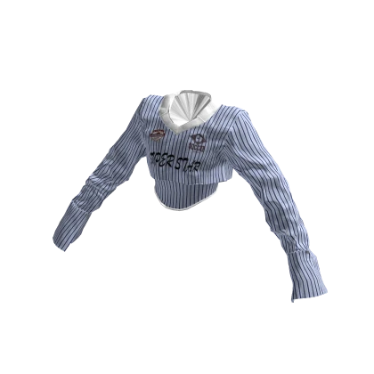 Preppy Striped Crop Polo_TOP537_blue y2k