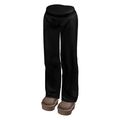 Oversized Black Baggy Sweatpants w/ Platform Shoes