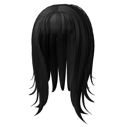 † short layered cut & micro bangs in dark black