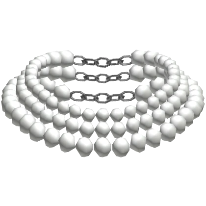 Stylish Doll Pearl Necklace in White and Silver