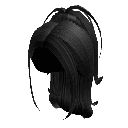 Aesthetic Long Y2k Messy Ponytail (Black)