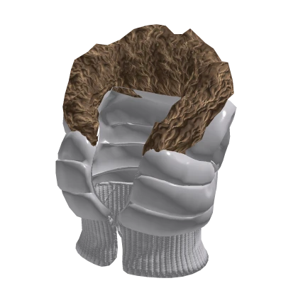 Y2K Sleeveless Fur Puffer Coat in 