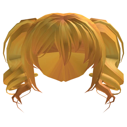 Yellow Cute Twirly Pigtails Hair
