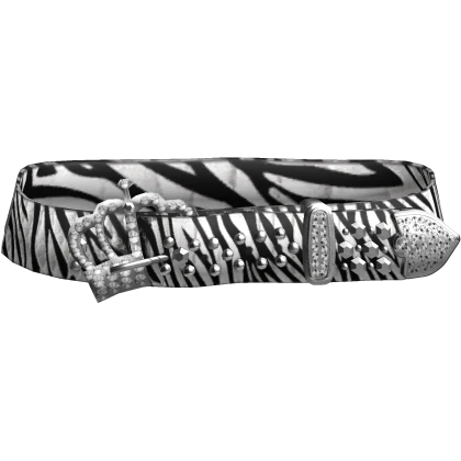 Y2k Rhinestone Mcbling Scene Zebra Belt 0.3