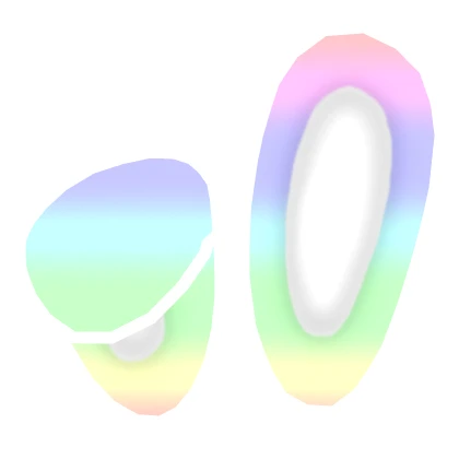 cartoony bunny ears pastel rainbow