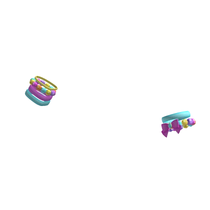 ♡ harajuku decora kei rainbow bracelets /w bow