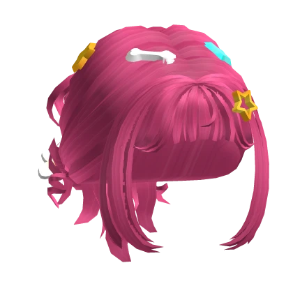 Decora Star Pink Hair Bun w Flowers