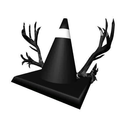 Black Traffic Cone w/ Black Sparkle Antlers