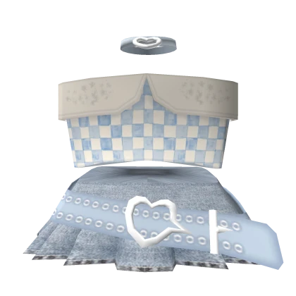 🎀3.0 Kawaii light blue TOP w cute denim skirt