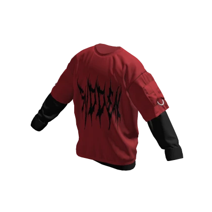 Layered SVDDEN Shirts Black Red