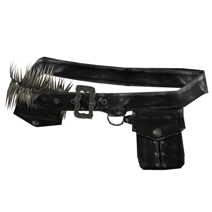 [3.0] Vintage Leather Fur Pocket Belt 