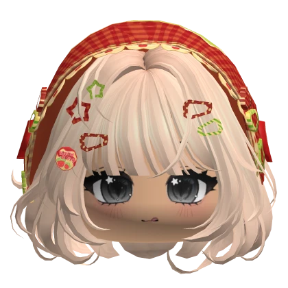 Blonde Igari Bob w/ Cute Face & Red Bonnet