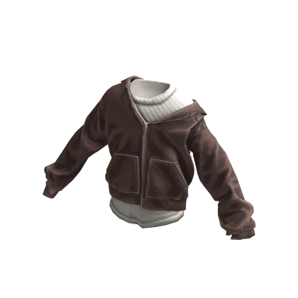 ardor* - open zip hoodie w/shirt (brown)