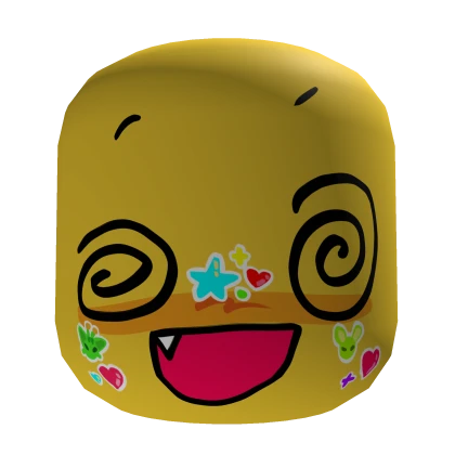 Silly dizzy goober face with stickers
