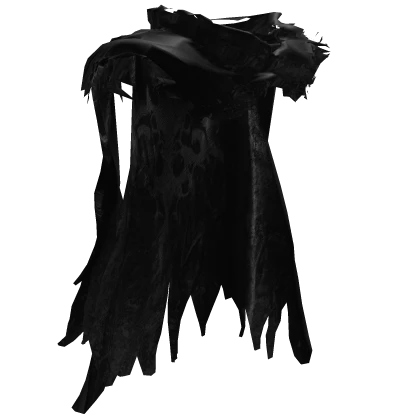 Black Trendy Emo Grunge Ripped Cape