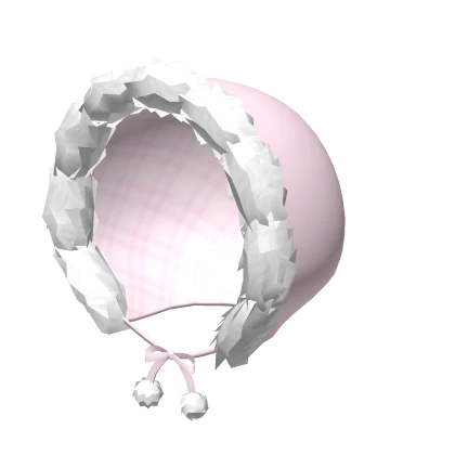 🤍 cozy cutie fluffy fur winter hood pink plaid