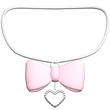 ♡ pretty pink bow heart necklace