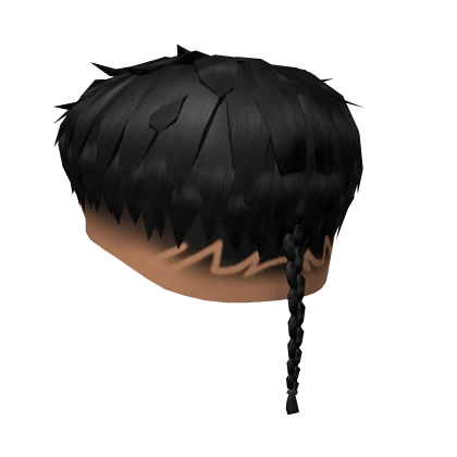 Black Messy Edgar Design Horsey Braid Fade Hair