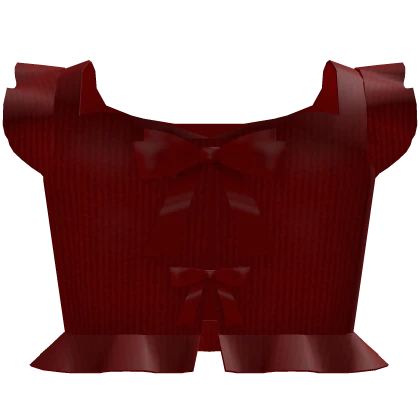 ♡ Fluttery Red Summer Blouse