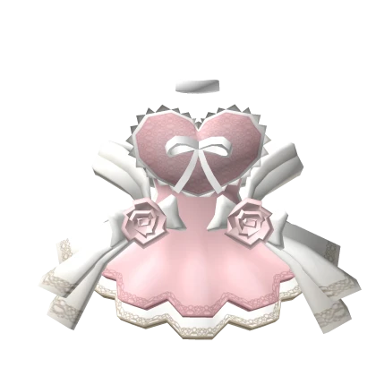 🎀Chibi Doll Light Pink Heart Royal Dress w roses