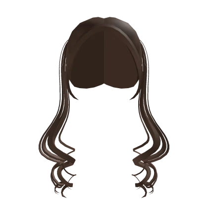 cutesy flowing swirly pigtails in brown