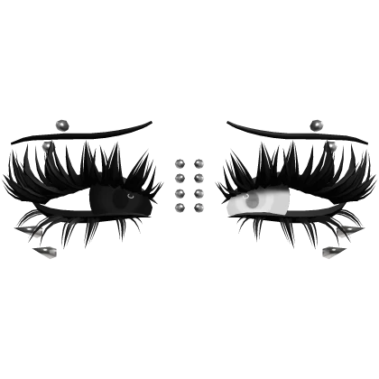♡ emo lashes w piercings (white/black)