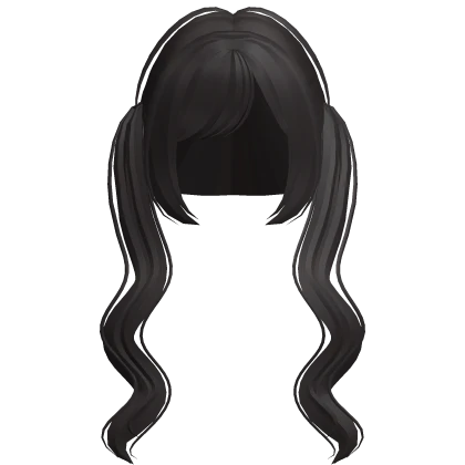 ♡ : cute anime wispy doll wavy pigtails dark brown