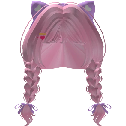 Pink Kitycornia Pigtails w/ Cat Ears Hair - RBCs