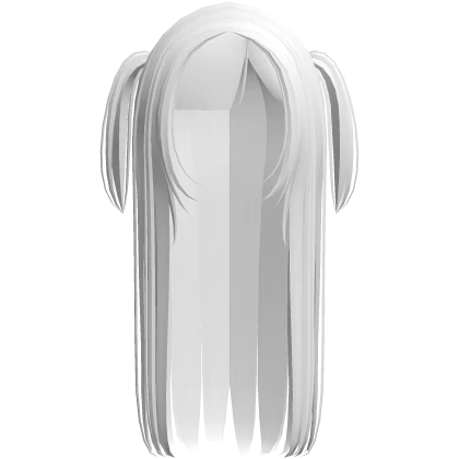 ☆ soft straight lush hair with pigtails white