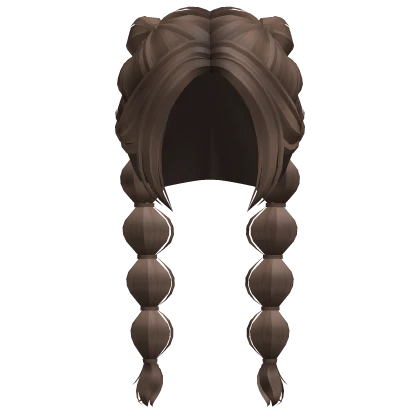 Cute Long Bubble Braid Pigtails (Light Brown)