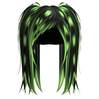 Raccoon Neon Green Messy Emo Punk Rock Pigtails