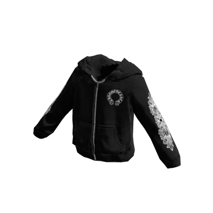 Chrome Heart Zip-Up Hoodie