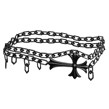 Black Chained Chrome Cross Belt