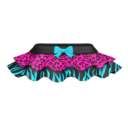 Scene Leopard Zebra Print Pink Blue Skirt 3.0